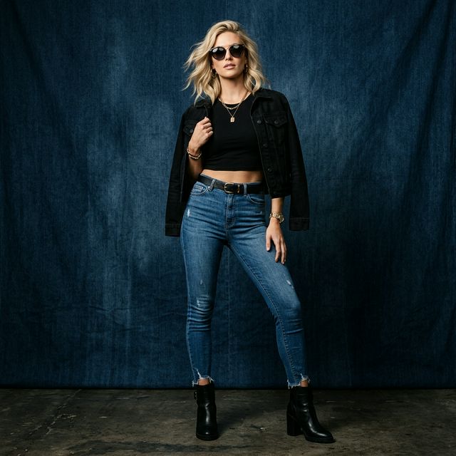 Modelo vestindo Consciência Jeans